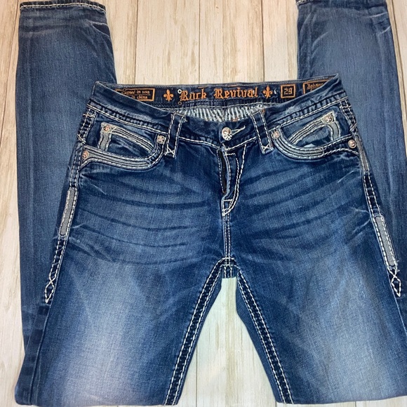 Jean Skinny Rock Revival Johanna Femme - Taille 25 X 31 - Poches à Rabat - Occasion